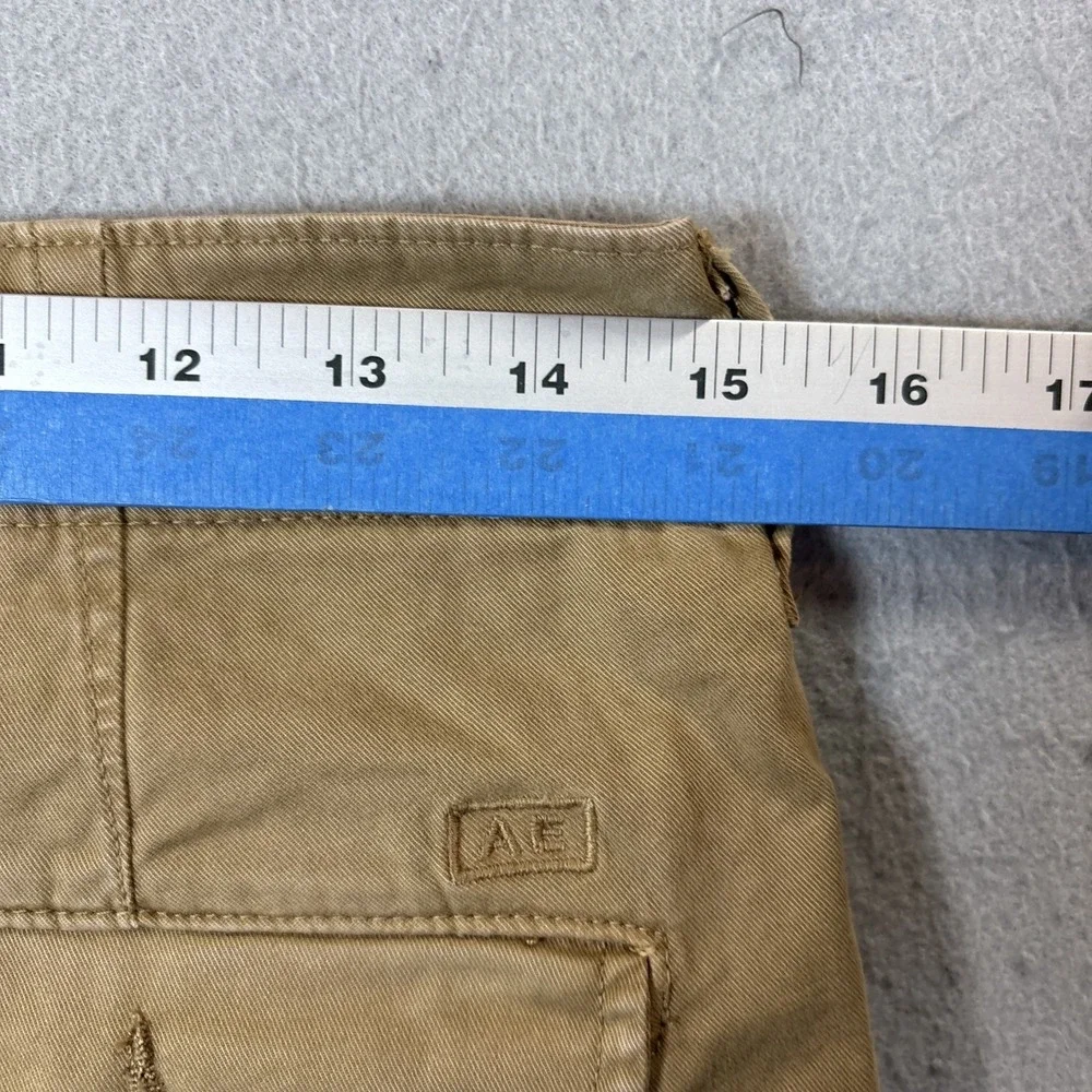 American Eagle Next Level Flex Khaki Chino Shorts Men 28‎ Tan Stretch Flat Front